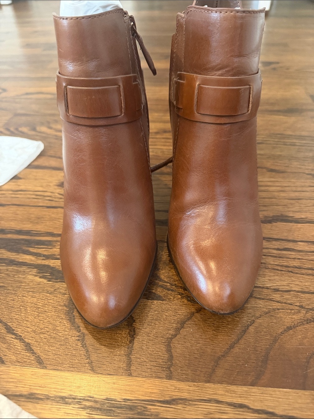Tory Burch Chestnut Leather Ankle Boot with Block Heel - Picture 5 of 6